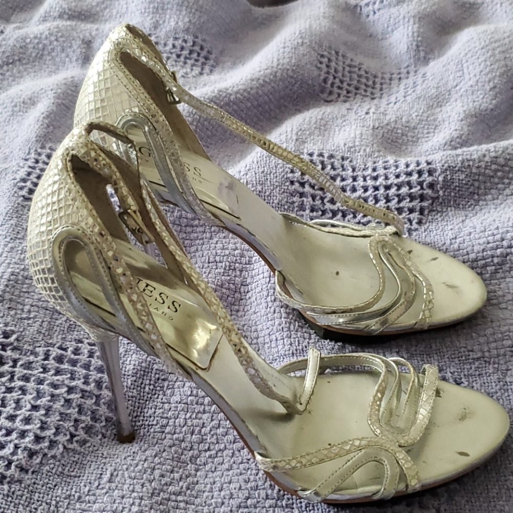 Smallville set silver python heels
